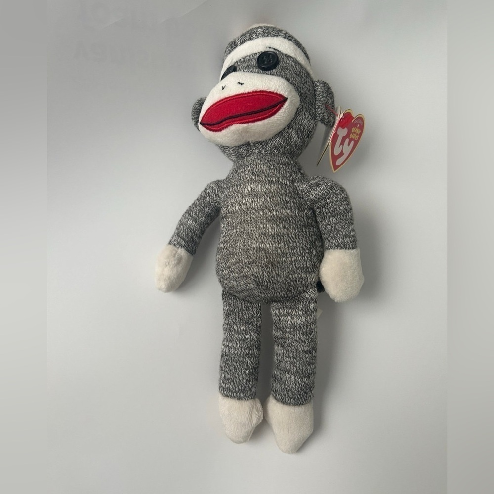 Ty beanie baby socks the sock monkey Plush